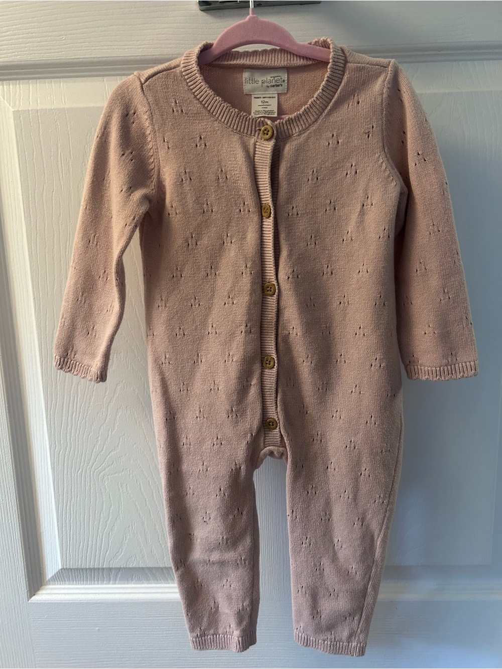 Carters Little Planet Pink Knit One-Piece Romper